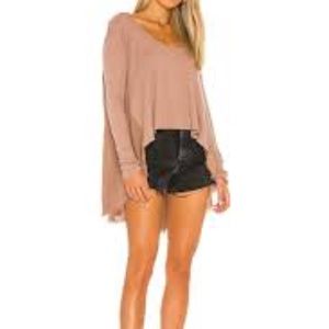 NWOT Free People TT Special Shirt Pink Long Sleeve XS